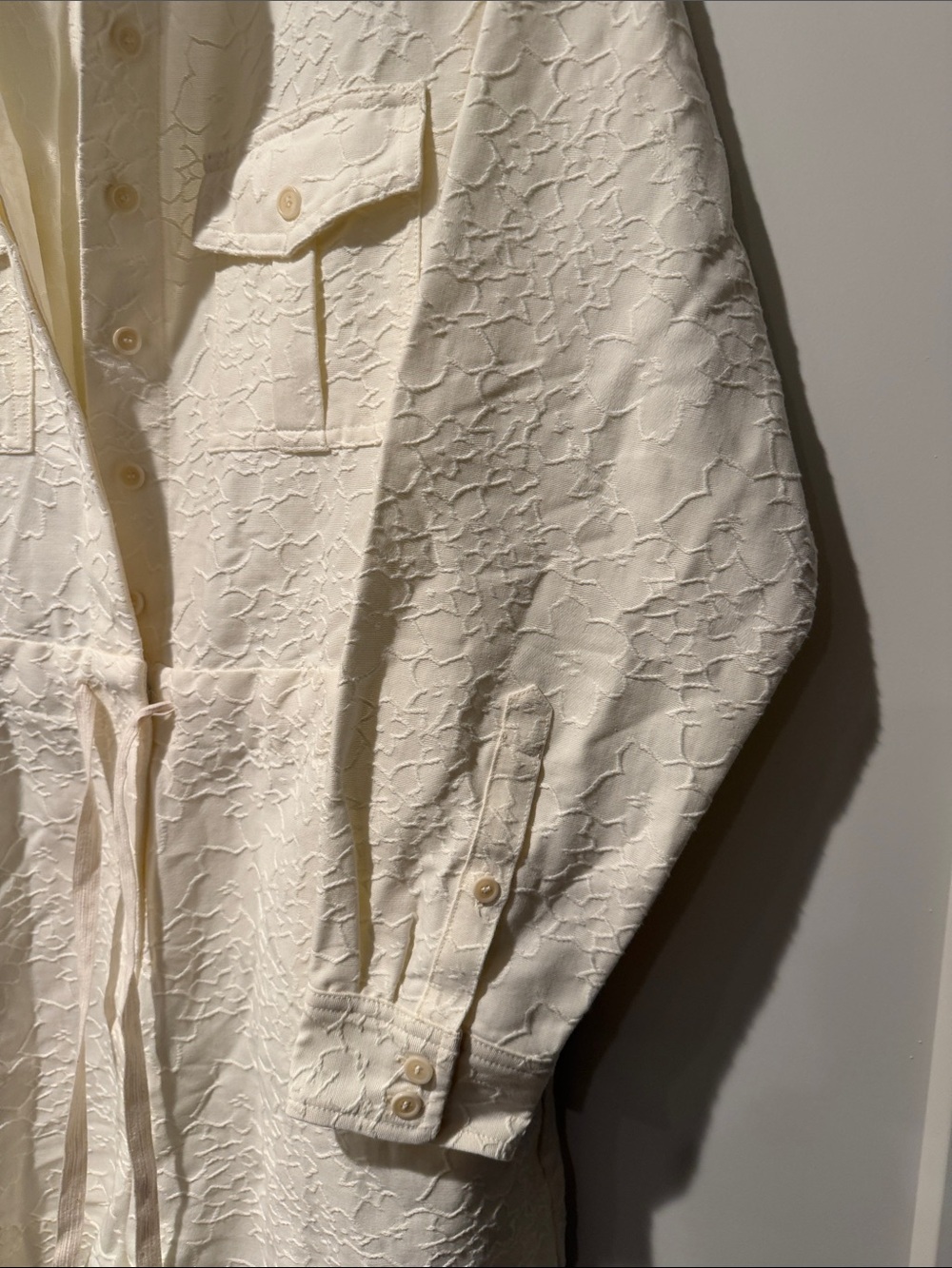 J. Crew Cream Embossed Drawstring Utility Jacket - Picture 5 of 8